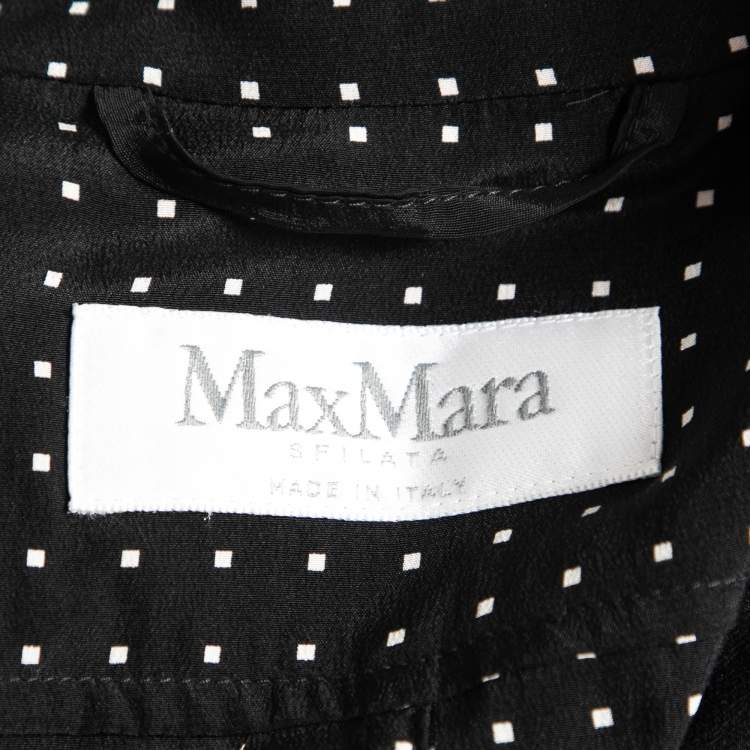 Pre Owned Max Mara Sfilata Black Printed Silk Maltese Belted Jacket S