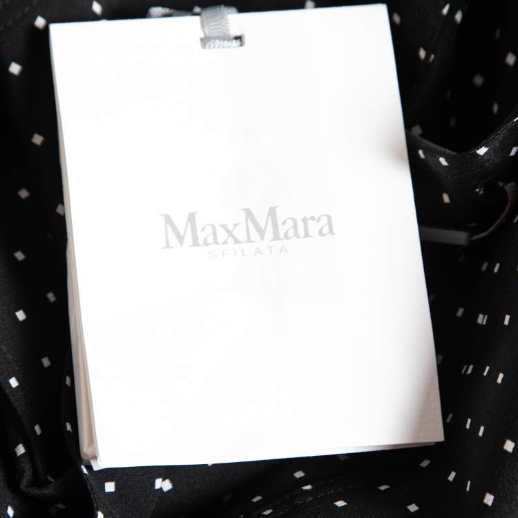 Pre Owned Max Mara Sfilata Black Printed Silk Maltese Belted Jacket S