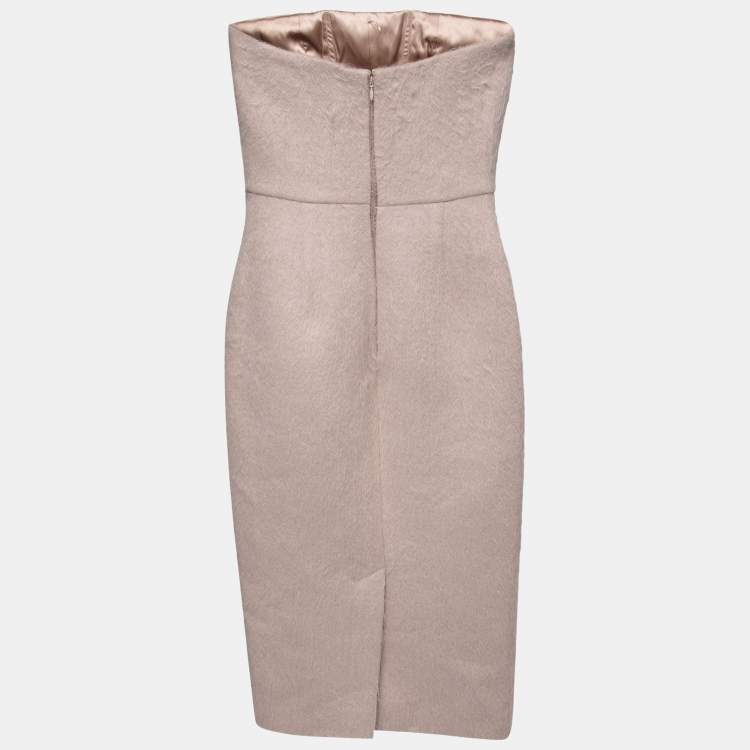 مملوكة مسبقًا Max Mara Sfilata Light Pink Wool Strapless Bodycon Dress S
