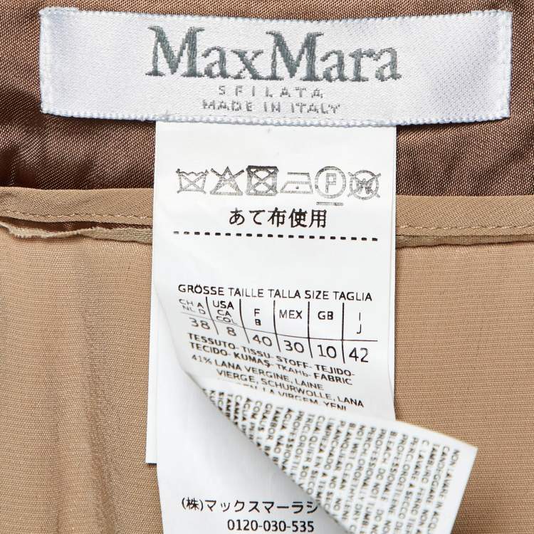 Pre Owned Max Mara Sfilata Brown Plaid Maxi Skirt M