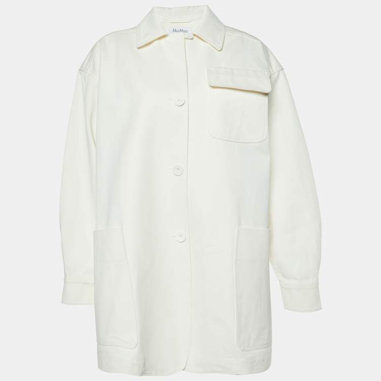 Max Mara Sfilata Off-White Cotton Shirt Jacket S Max Mara