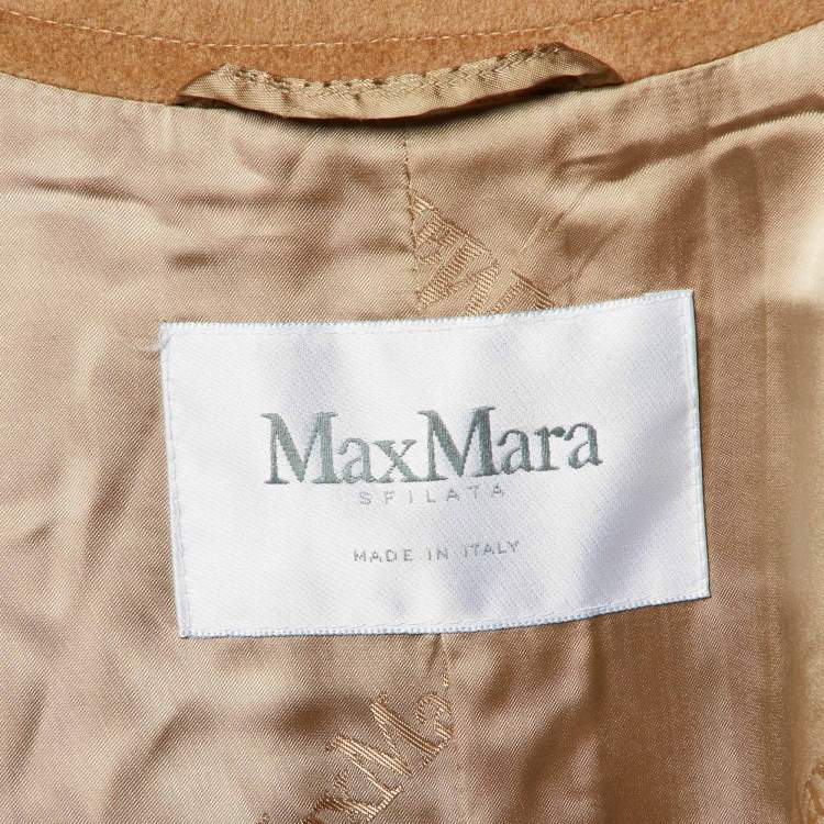 Pre Owned Max Mara Sfilata Brown Camel Hair Long Coat L