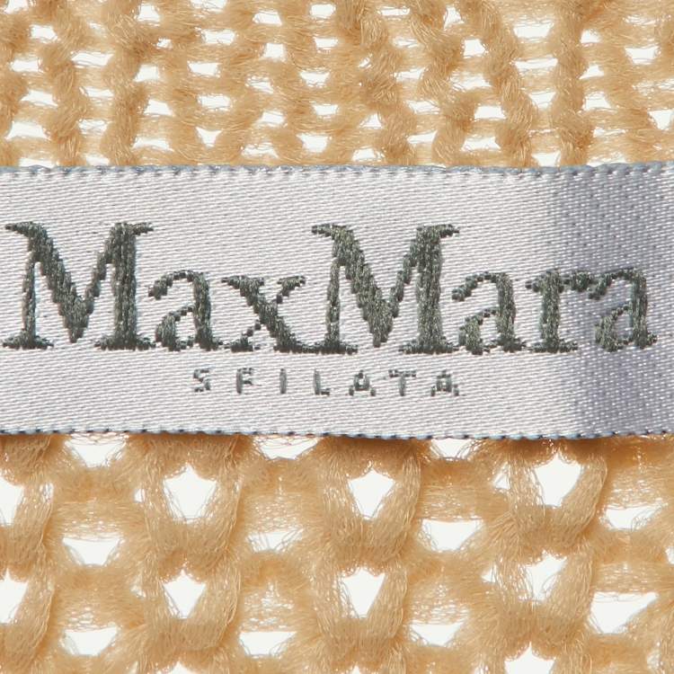 Pre Owned Max Mara Sfilata Beige Nylon Knit Ripped Sweater M