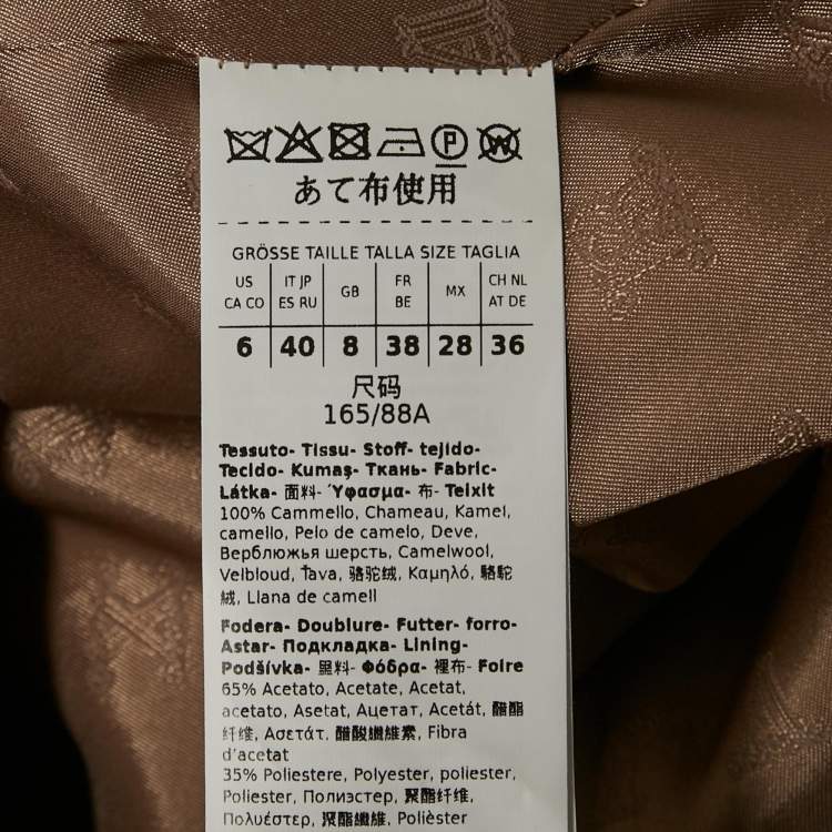 مملوكة مسبقًا Max Mara Sfilata Beige Camel Felt Double Breasted Blazer M