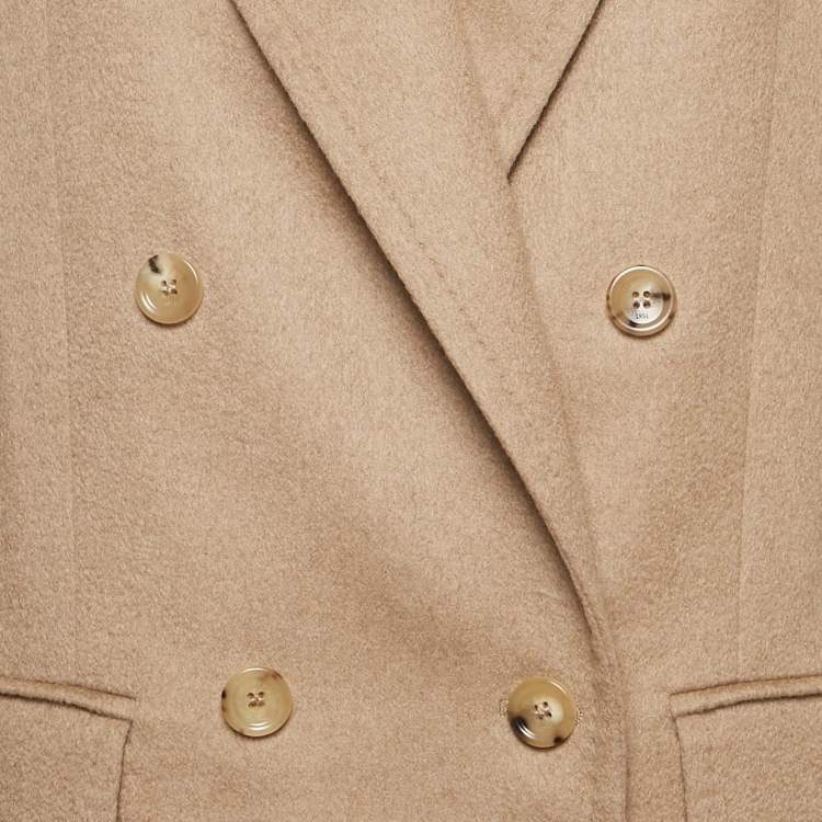 مملوكة مسبقًا Max Mara Sfilata Beige Camel Felt Double Breasted Blazer M
