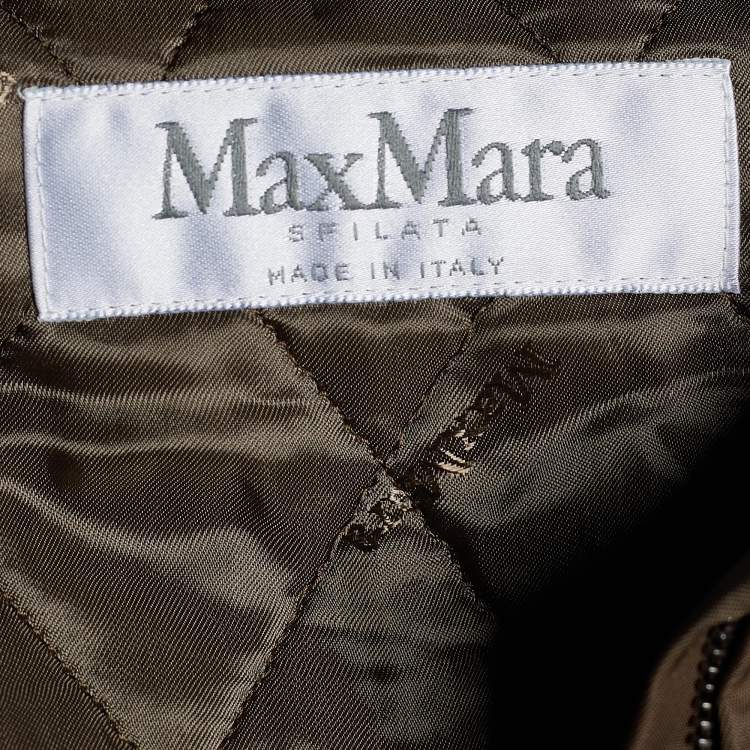Pre Owned Max Mara Sfilata Khaki Brown Technical Bomber Jacket S