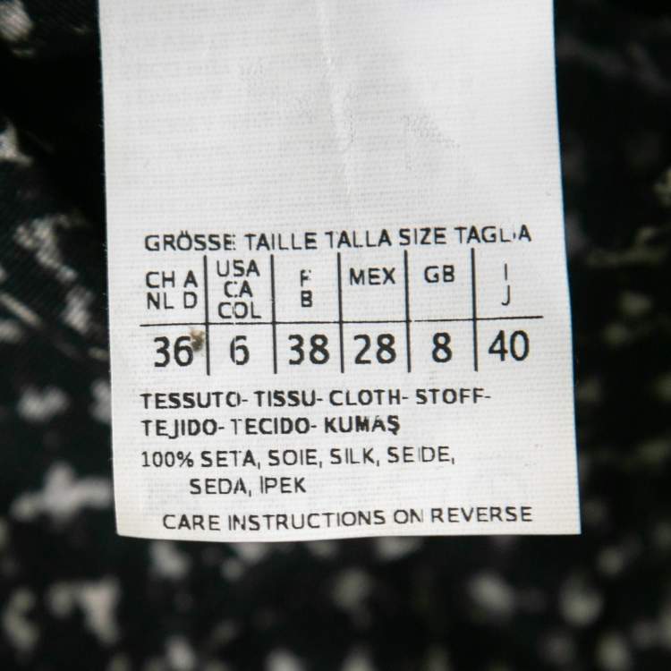 Pre Owned Max Mara Sfilata Black Printed Silk Concealed Button Shirt S