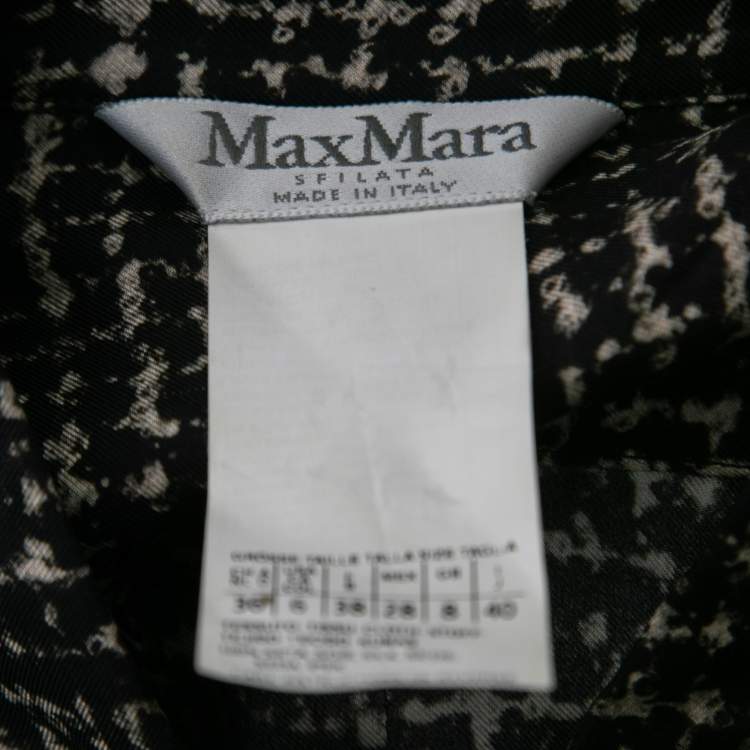Pre Owned Max Mara Sfilata Black Printed Silk Concealed Button Shirt S