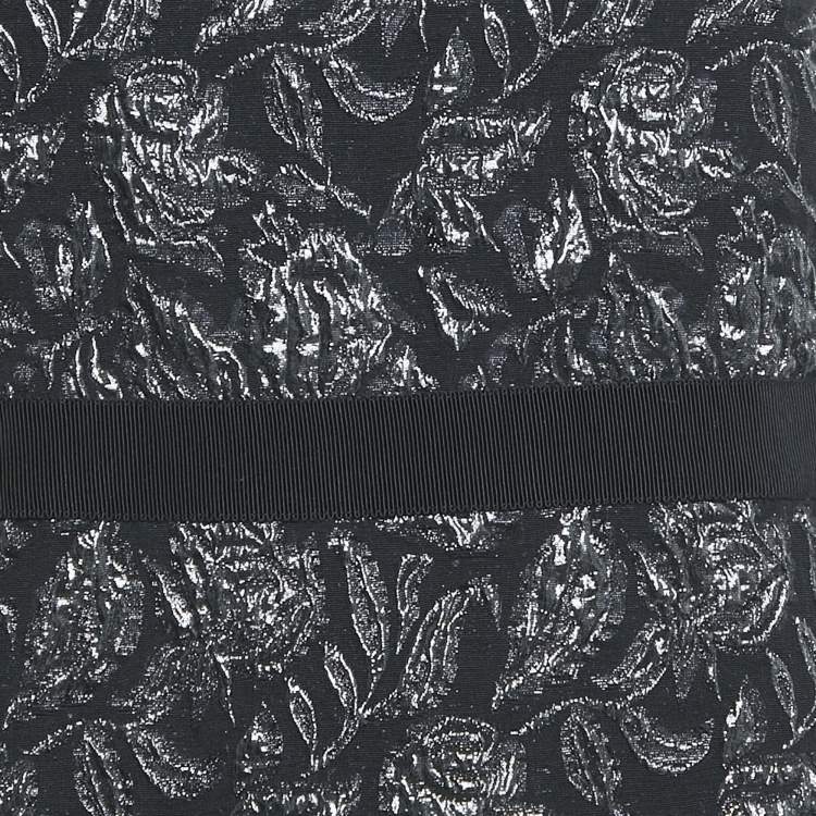 Pre Owned Max Mara Studio Black Jacquard Sleeveless Mini Dress M