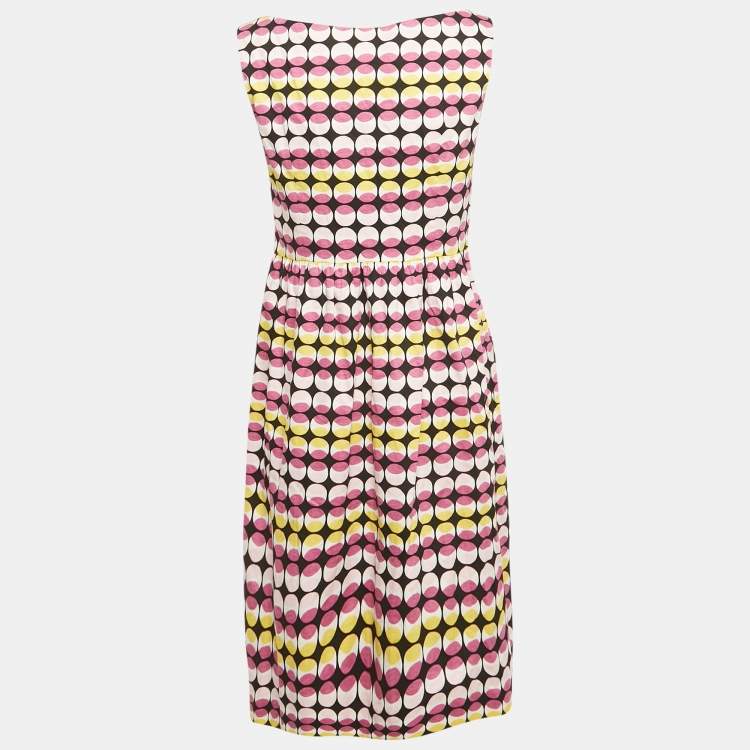 مملوكة مسبقًا Max Mara Studio Pink Printed Cotton Short Dress M