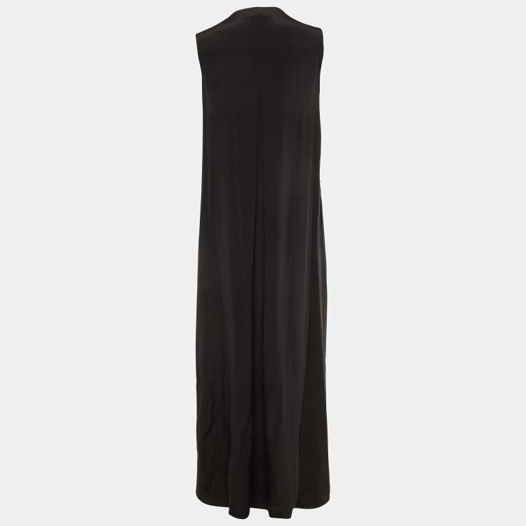 Pre Owned Max Mara Studio Black Silk Balzac Maxi Dress M