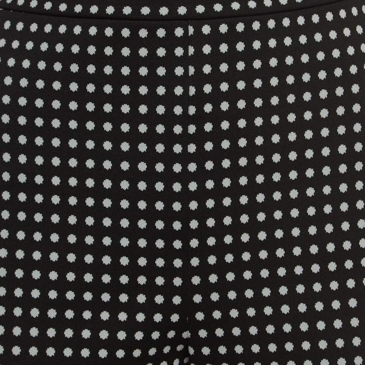 Pre Owned Max Mara Studio Black Print Stretch Knit Pants L