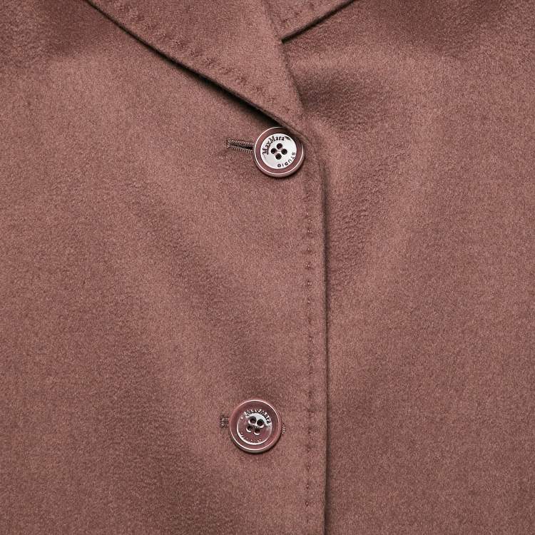 Pre Owned Max Mara Studio Dusty Pink Wool Long Coat XL