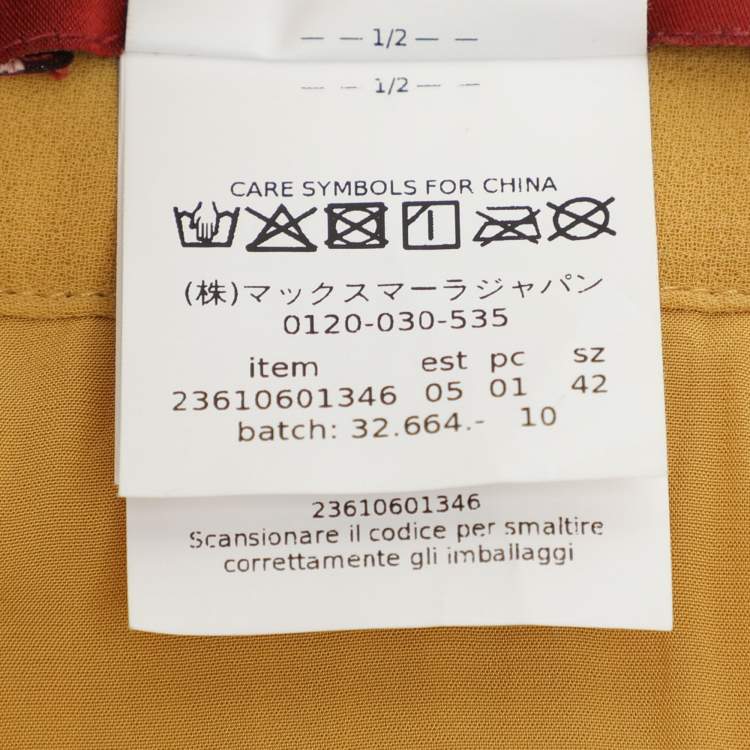 Pre Owned Max Mara Studio Yellow Pleated Knit Fabric Maxi Skirt M