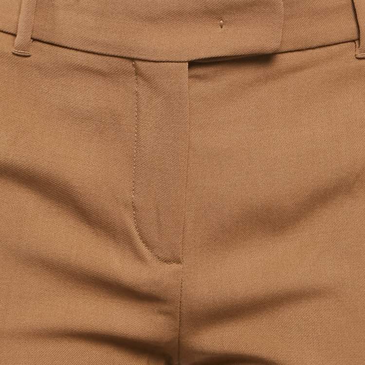 Pre Owned Max Mara Studio Brown Gabardine Formal Trousers S