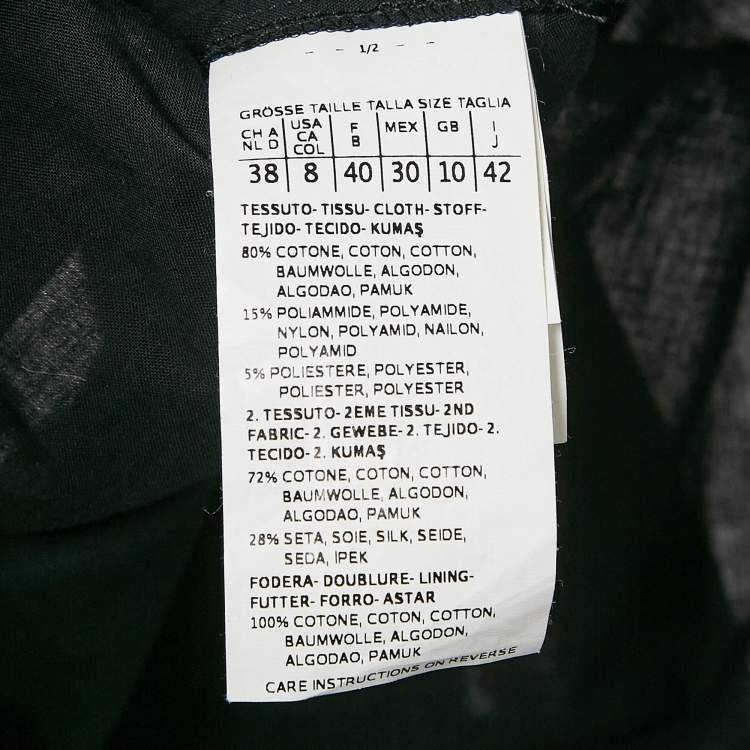 Pre Owned Max Mara Studio Black Striped Cotton Blend Sleeveless Short Dress M