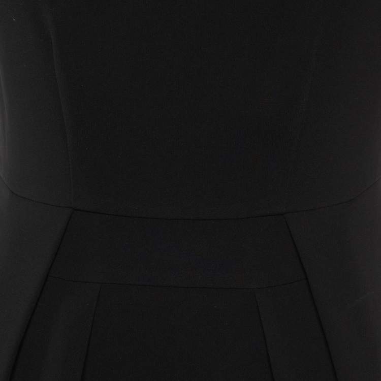 Pre Owned Max Mara Studio Black Crepe Pleated Short Dress M