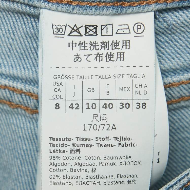 Pre Owned Max Mara Studio Blue Denim High Rise Zena Jeans M Waist 27"