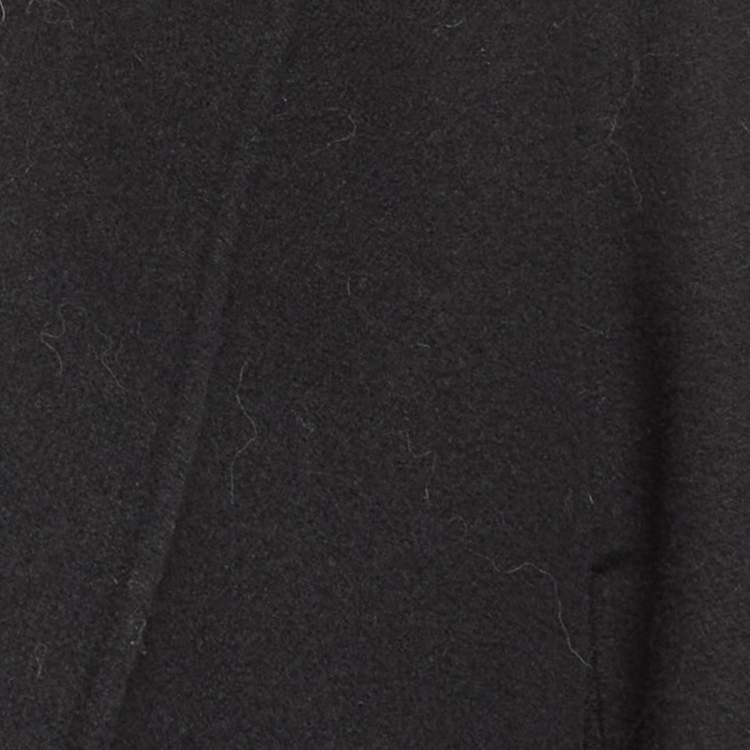 Pre Owned Max Mara Studio Black Wool Open Front Coat M