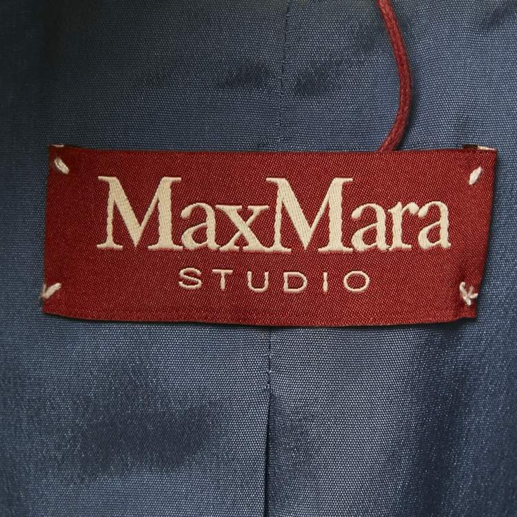 Pre Owned Max Mara Studio Blue Wool Tailored Pants Suit S