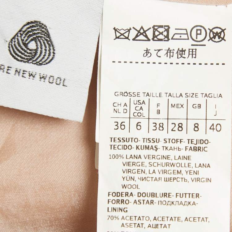 Pre Owned Max Mara Studio Pink Wool Regular Fit Blazer S