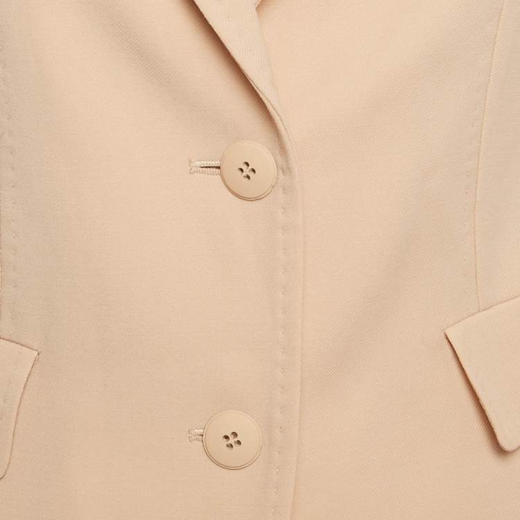 Pre Owned Max Mara Studio Pink Wool Regular Fit Blazer S