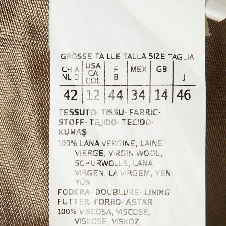 مملوكة مسبقًا Max Mara Studio Beige Wool Detachable Fur Hood Coat L