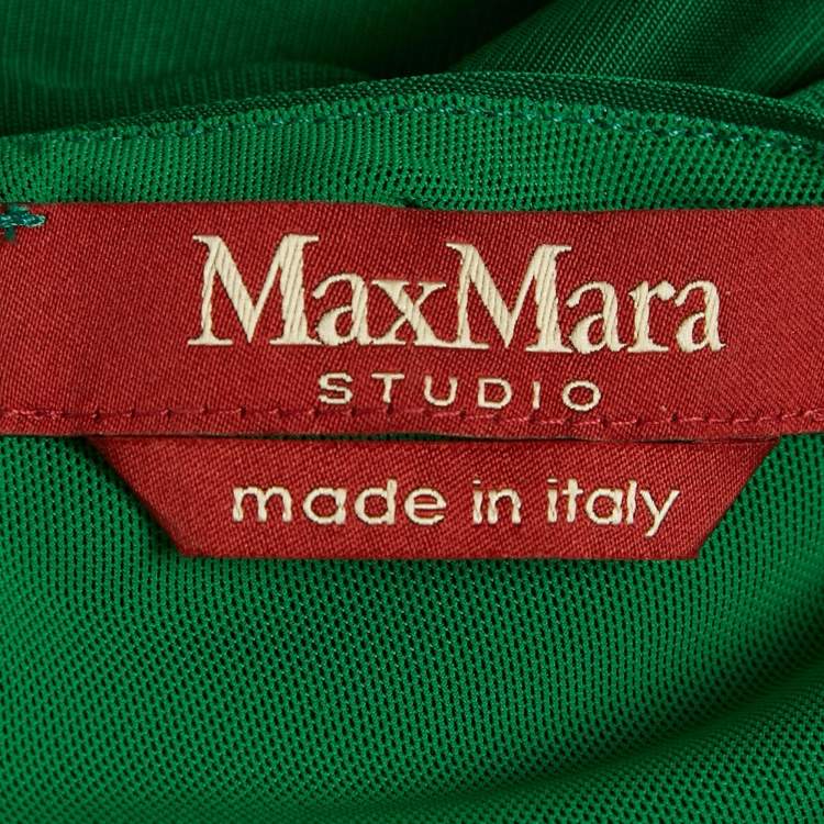 Pre Owned Max Mara Studio Green Jersey Maxi Dress S