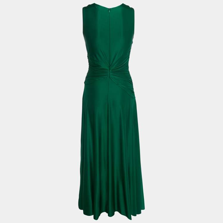 Pre Owned Max Mara Studio Green Jersey Maxi Dress S
