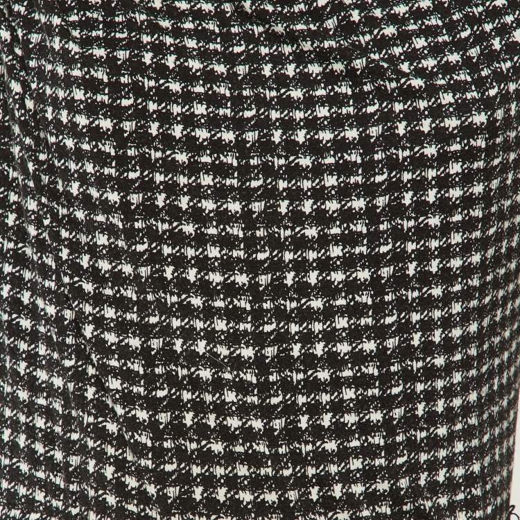 Pre Owned Max Mara Studio Black Printed Jersey Midi Dress L