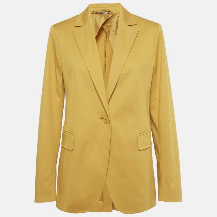 Pre Owned Max Mara Studio Yellow Cotton Jacket L