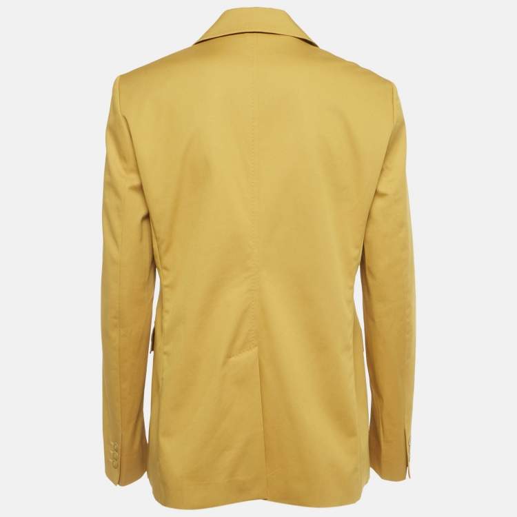 Pre Owned Max Mara Studio Yellow Cotton Jacket L