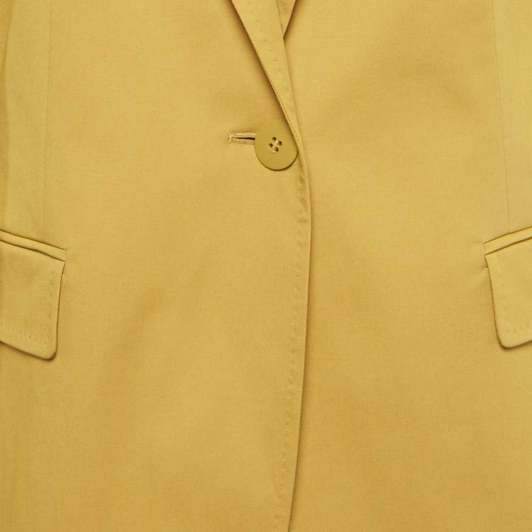 Pre Owned Max Mara Studio Yellow Cotton Jacket L