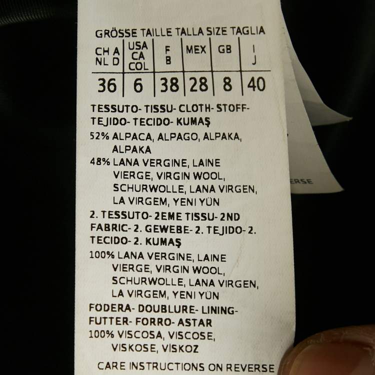 Pre Owned Max Mara Studio Black Shearling and Fur Collar Mid-Length S