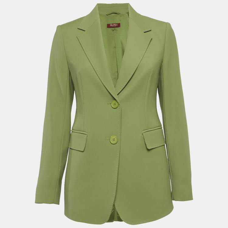 مملوكة مسبقًا Max Mara Studio Green Gabardine Blazer S
