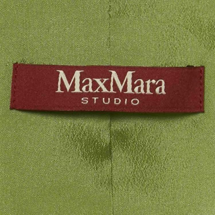 مملوكة مسبقًا Max Mara Studio Green Gabardine Blazer S