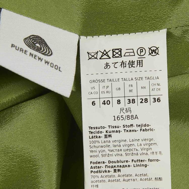 مملوكة مسبقًا Max Mara Studio Green Gabardine Blazer S