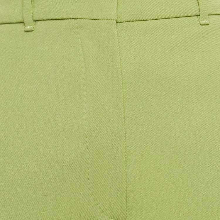 Pre Owned Max Mara Studio Green Gabardine High-Rise Trousers S