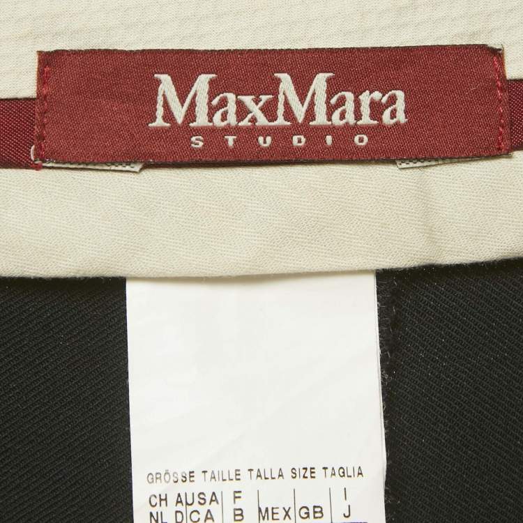 Pre Owned Max Mara Studio Black Gabardine Formal Trousers XL