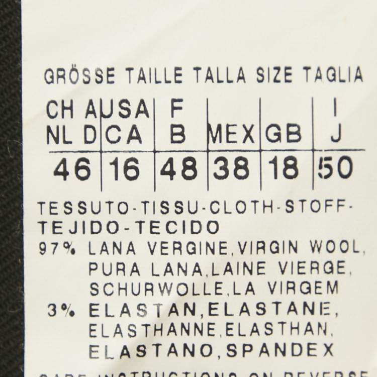 Pre Owned Max Mara Studio Black Gabardine Formal Trousers XL