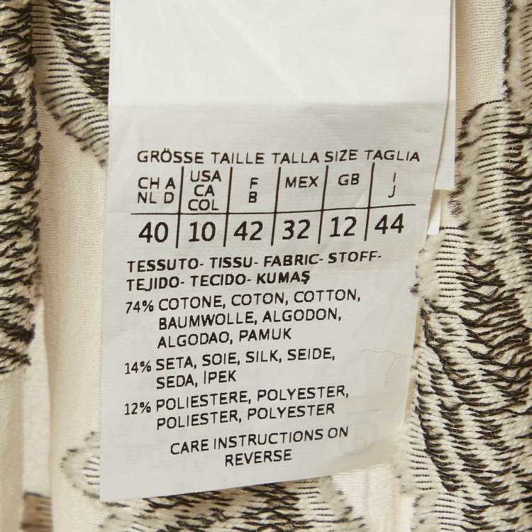 Pre Owned Max Mara Studio Off-White Floral Pattern Cotton Blend Ruffle Midi Dress L