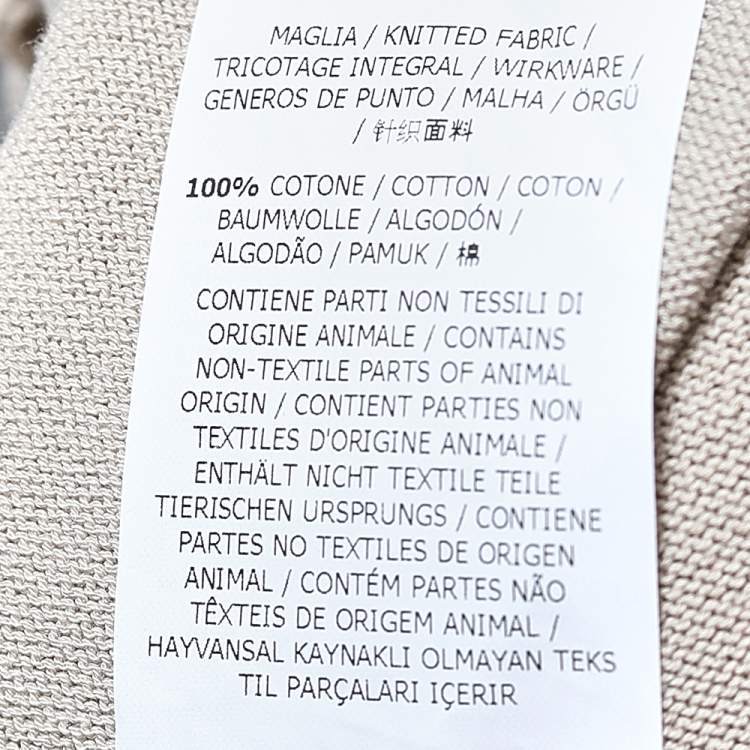 Pre Owned Max Mara Studio Beige Perforated Cotton Knit Cropped Cardigan L