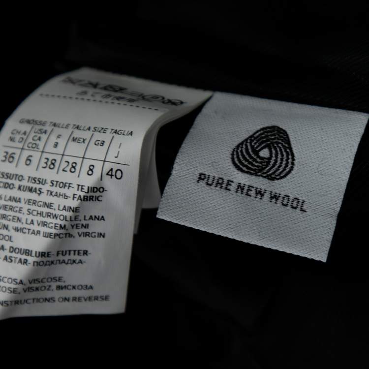 Pre Owned Max Mara Studio Black Wool Belted Didone Coat S 