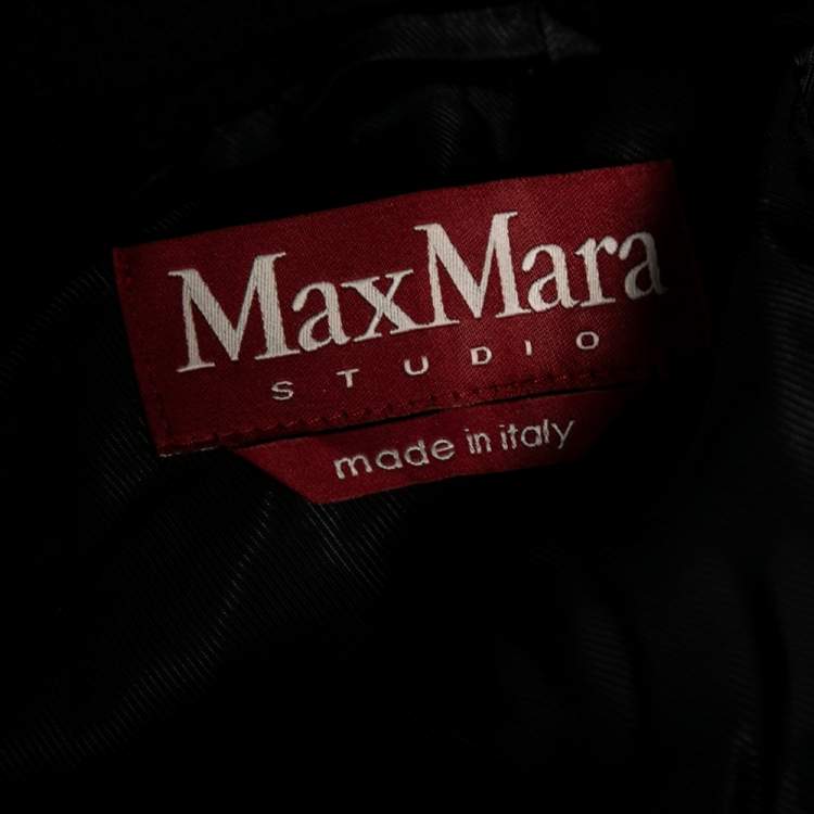 Pre Owned Max Mara Studio Black Wool Belted Didone Coat S 