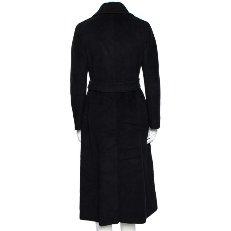 Pre Owned Max Mara Studio Black Wool Belted Didone Coat S 