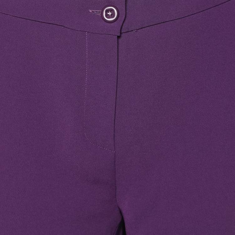Pre Owned Max Mara Studio Purple Cady Tapered Formal Trousers L