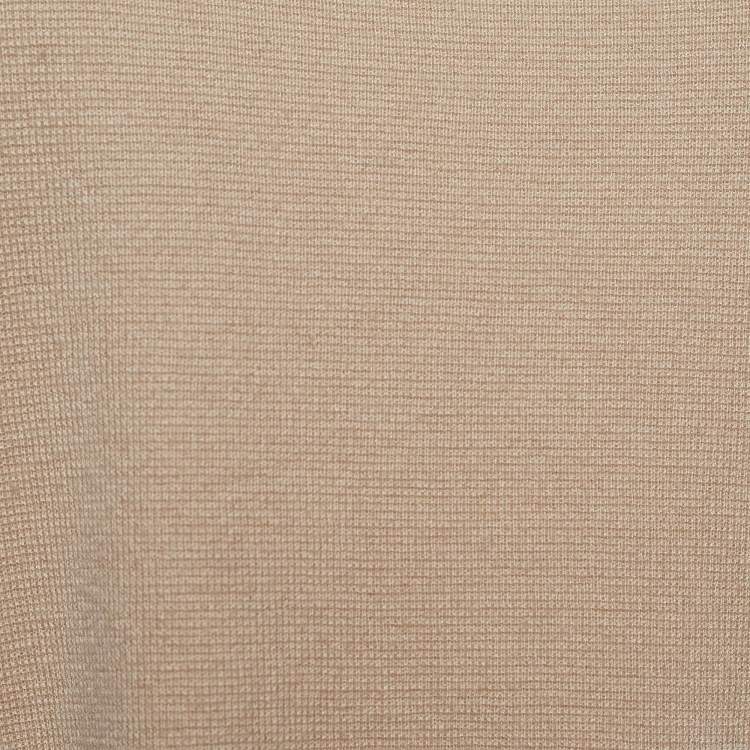 Pre Owned Max Mara Studio Beige Knit Tie Up Poncho Top S