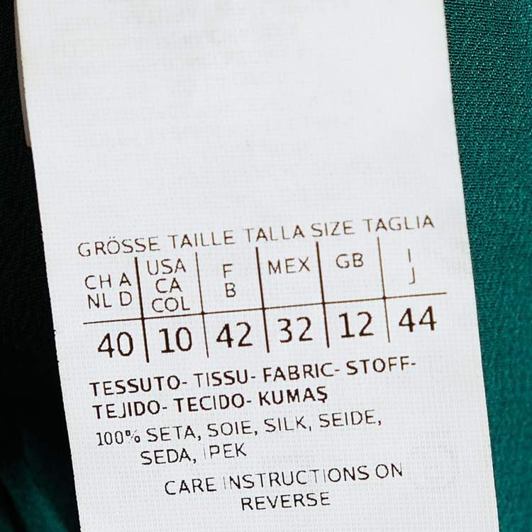 Pre Owned Max Mara Studio Green Crepe Silk Tiered Maxi Dress M