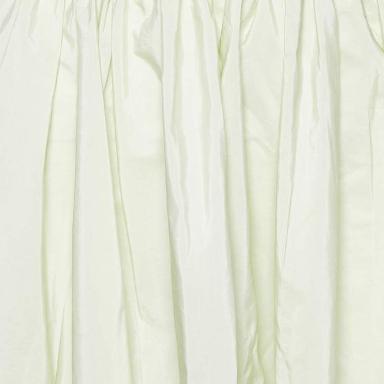 Pre Owned Max Mara Studio Light Green Cotton & Silk Mini Skirt S