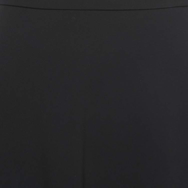 Pre Owned Max Mara Studio Black Crepe A-Line Knee-Length Skirt S